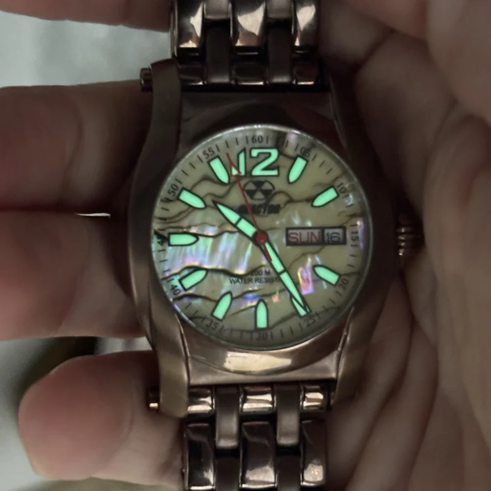 REACTOR Curie Abalone Watch - 200M Quartz - Water Resistant Glow In The Dark